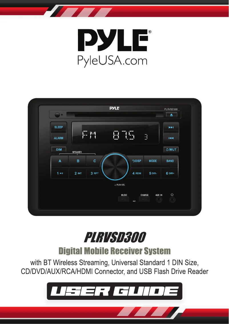 Page 1 de la notice Manuel utilisateur Pyle PLRVSD300