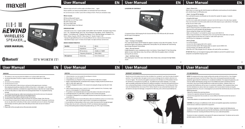 Page 1 de la notice Manuel utilisateur Maxell Rewind