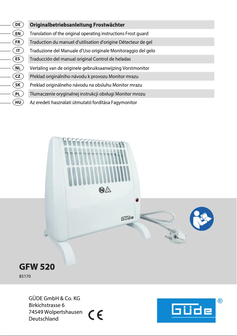 Page 1 de la notice Manuel utilisateur Güde GFW 520