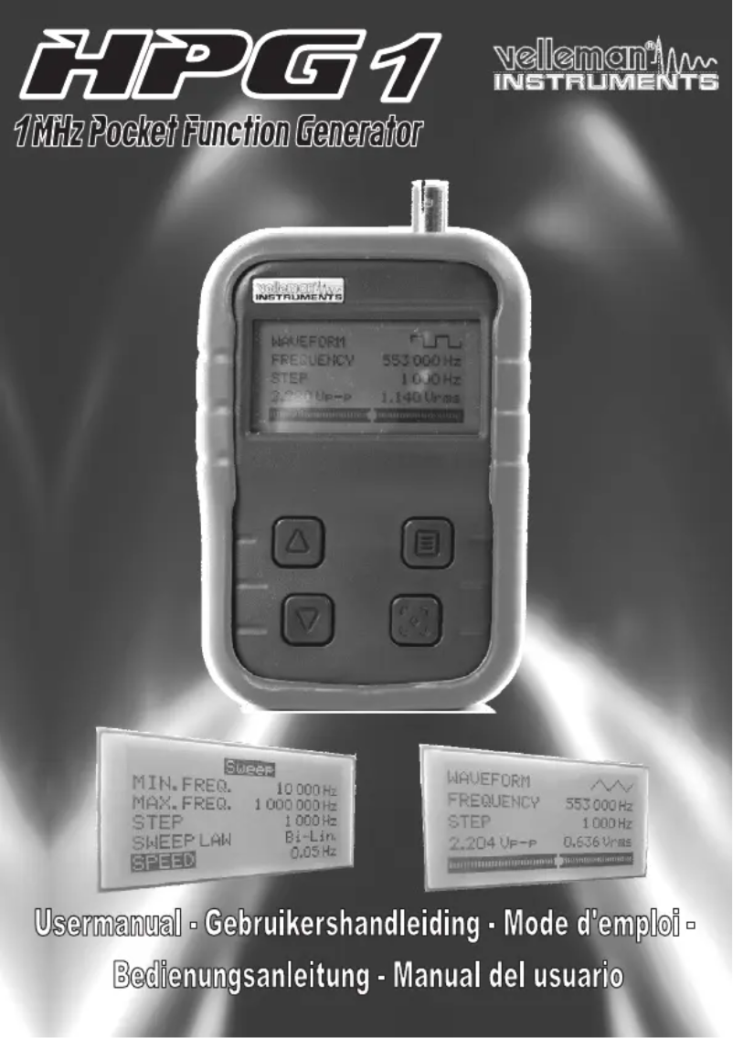 Page 1 de la notice Manuel utilisateur Velleman HPG1