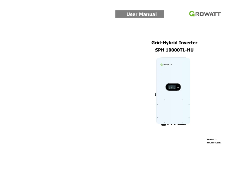 Image de la première page du manuel de l'appareil SPH/SPM 8000-10000TL-HU
