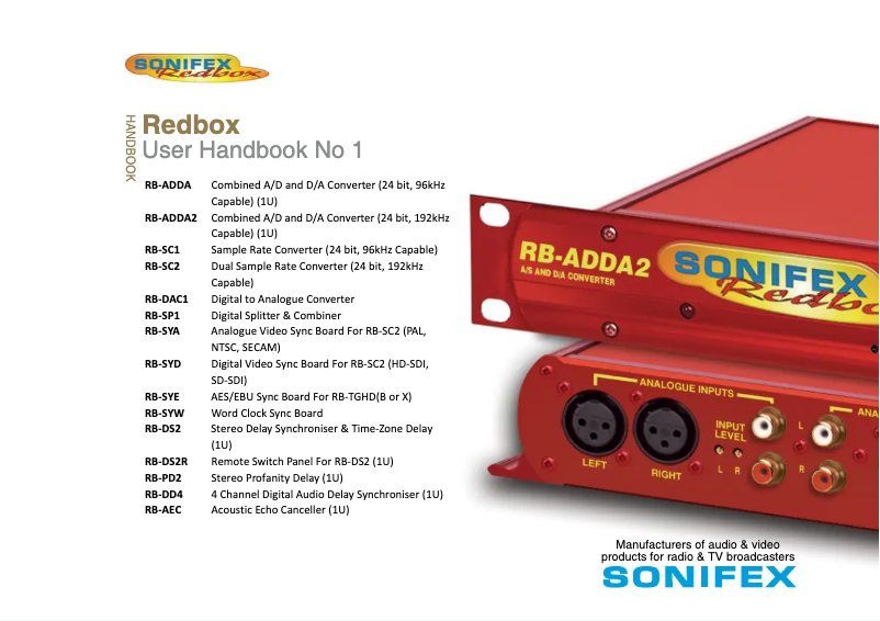 Image de la première page du manuel de l'appareil Redbox RB-SYW