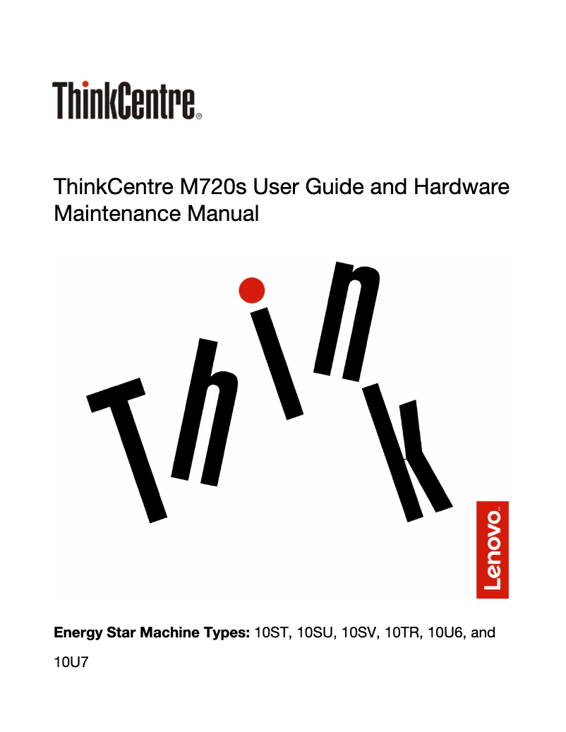 Page 1 de la notice Manuel utilisateur Lenovo ThinkCentre M720q