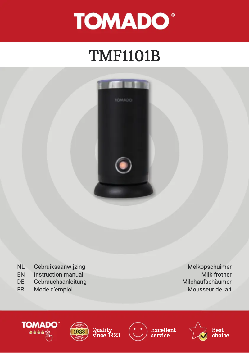 Page 1 de la notice Manuel utilisateur Tomado TMF1101B