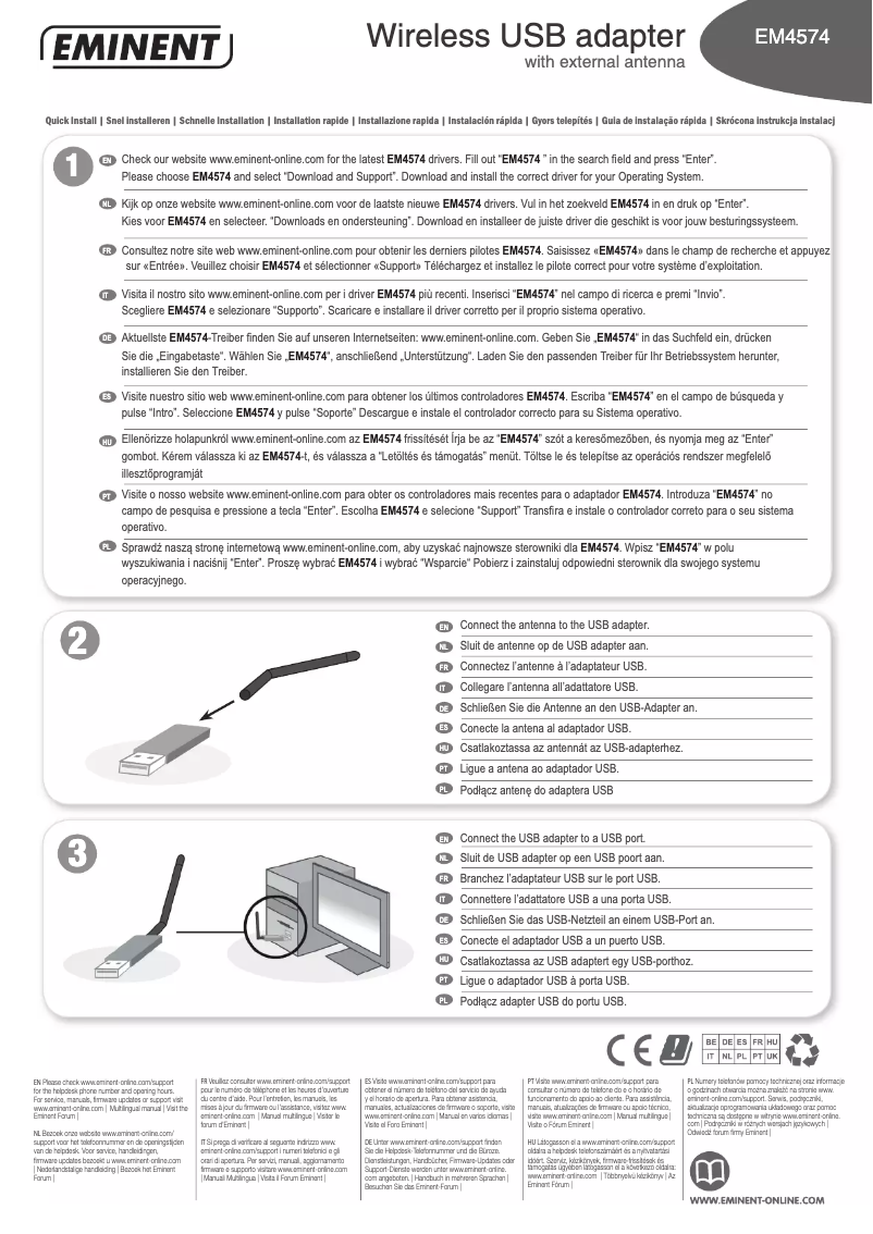 Page 1 de la notice Manuel utilisateur Eminent EM4574