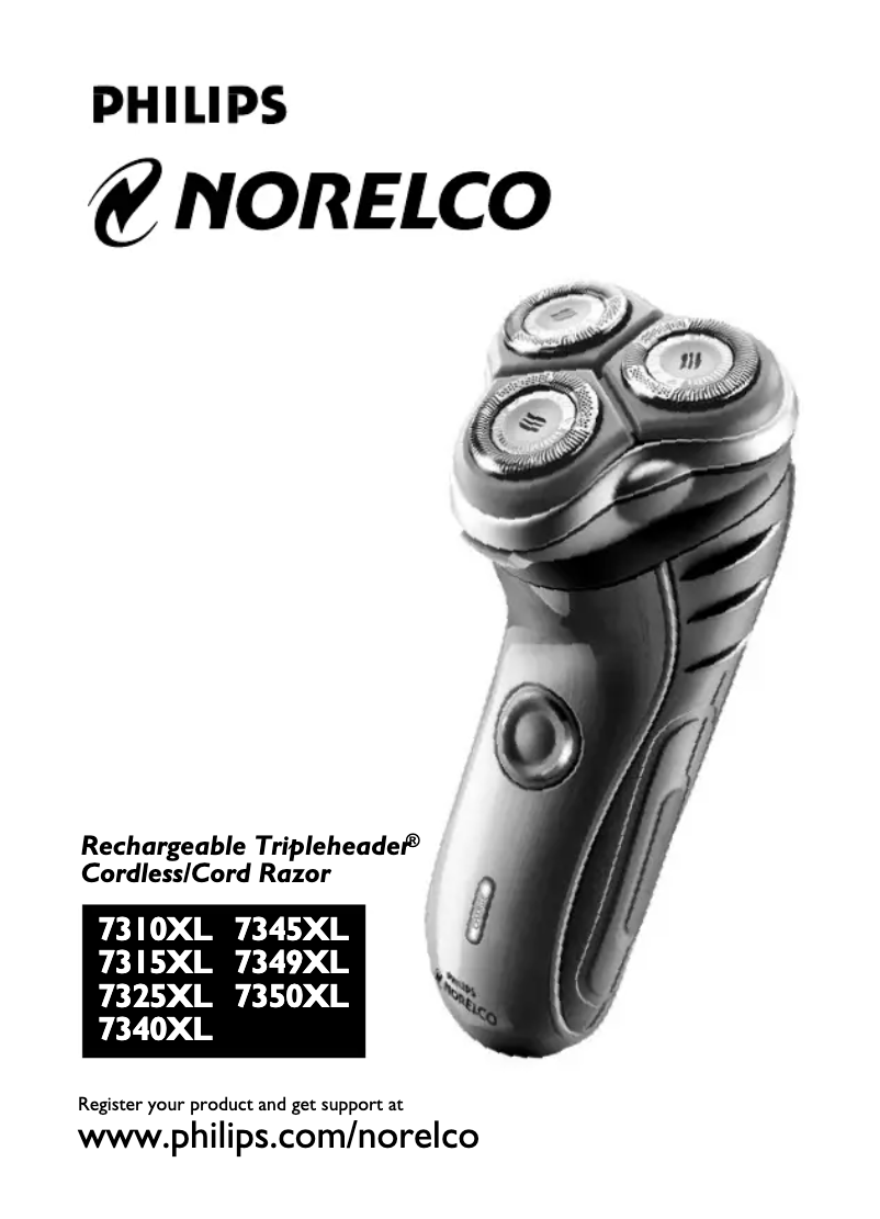 Image de la première page du manuel de l'appareil Norelco 7000 Series 7325XL