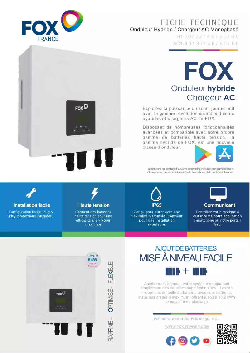 Page n°1 - Guide d'installation FOX ESS H1-6.0-E
