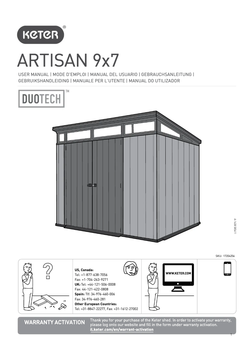 Image de la première page du manuel de l'appareil ARTISAN 9x7