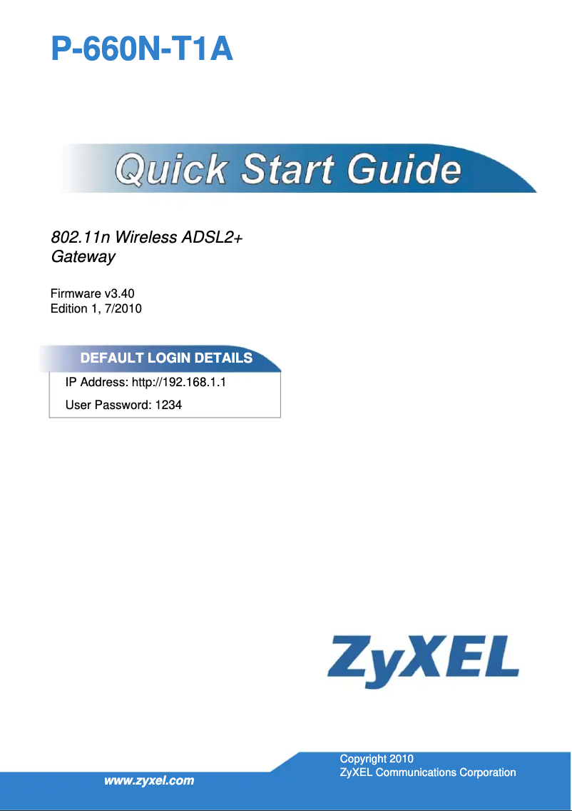 Image de la première page du manuel de l'appareil P-660N-T1A