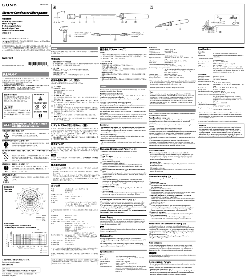 Página 1 del manual Manual de usuario Sony ECM-678