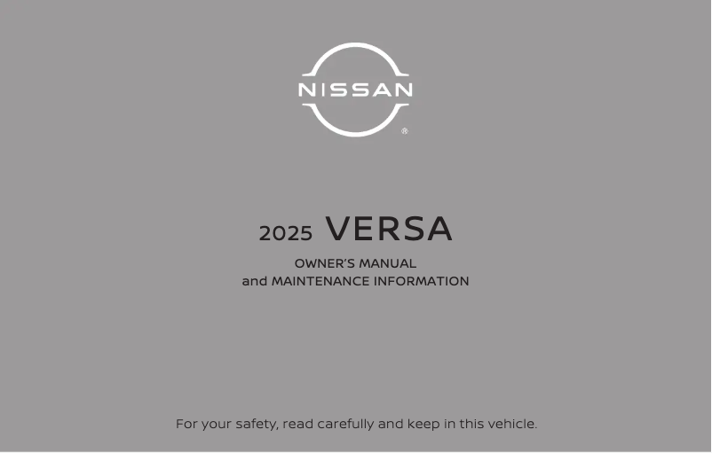 Página 1 del manual Manual de usuario Nissan Versa (2025)
