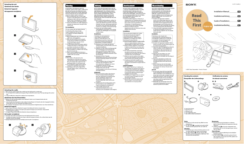Page n°1 - Manuel utilisateur Sony NV-U92T
