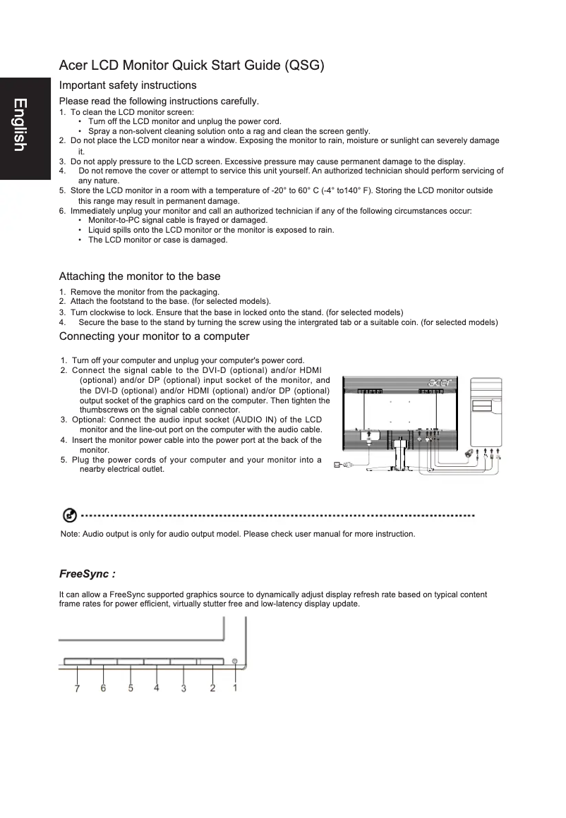 Page n°1 - Manuel utilisateur Acer KG271C