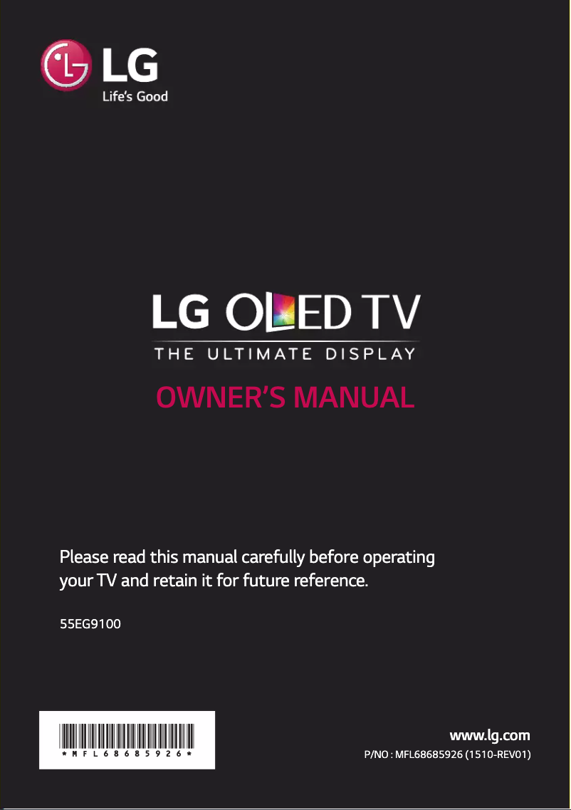 Página 1 del manual Manual de usuario LG 55EG9100-SB