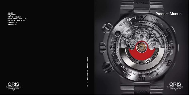 Page n°1 - Manuel utilisateur Oris Divers Movember