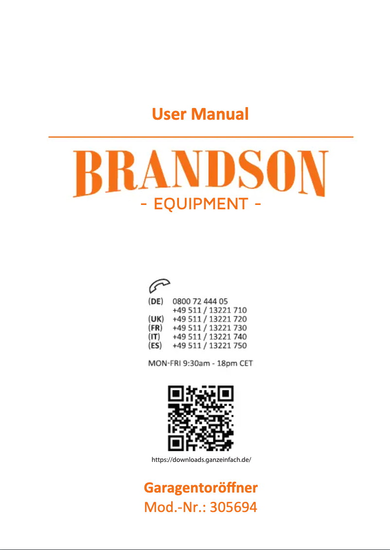 Image de la première page du manuel de l'appareil 305694