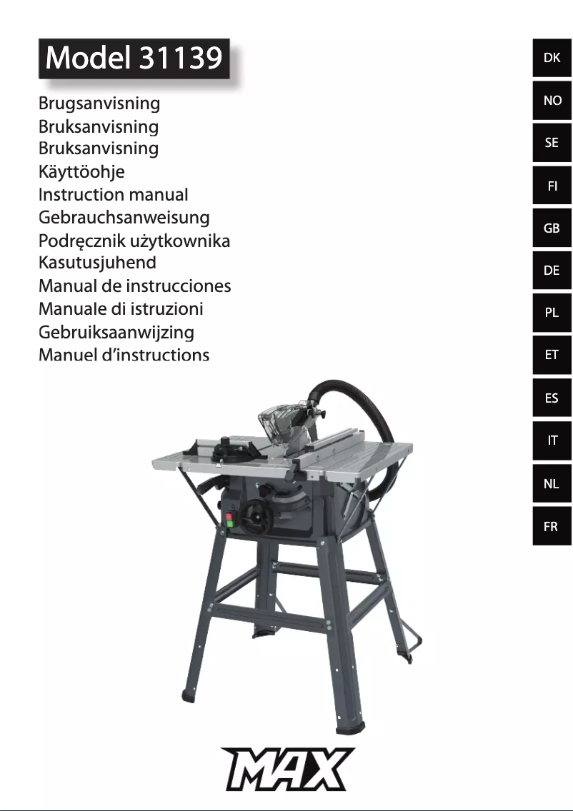 Page 1 de la notice Manuel utilisateur MAX 31139