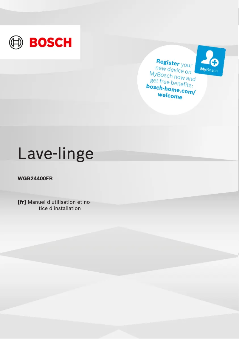 Page n°1 - Manuel utilisateur Bosch WGB 24400FR