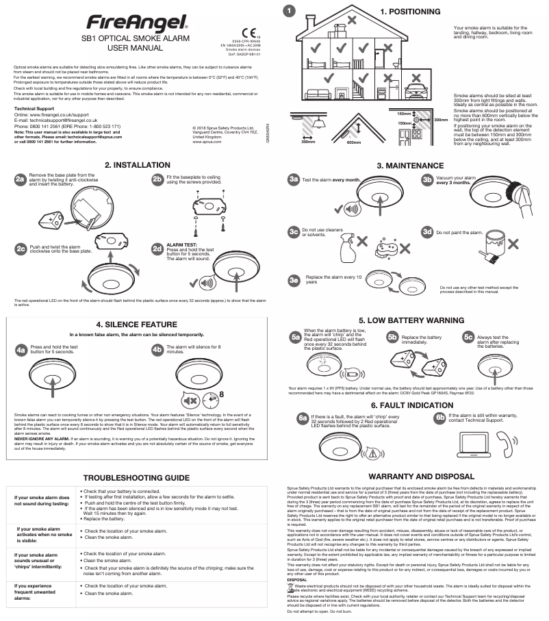 Page 1 de la notice Manuel utilisateur FireAngel SB1-R