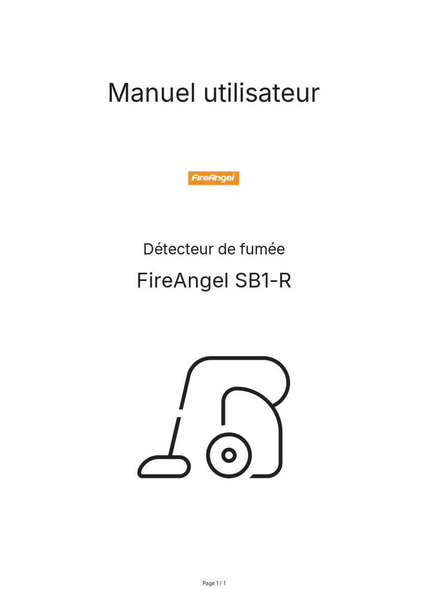 Image de la première page du manuel de l'appareil SB1-R