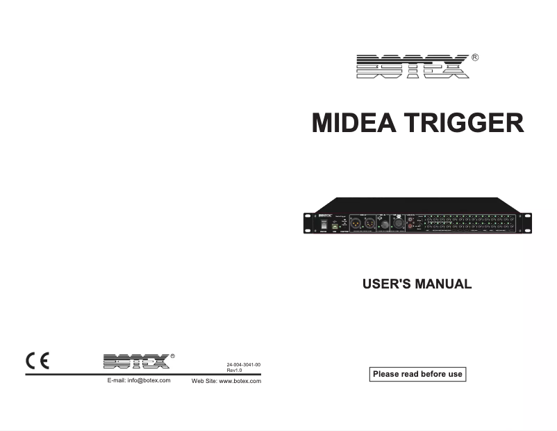 Page n°1 - Manuel utilisateur Botex Converter Media Trigger
