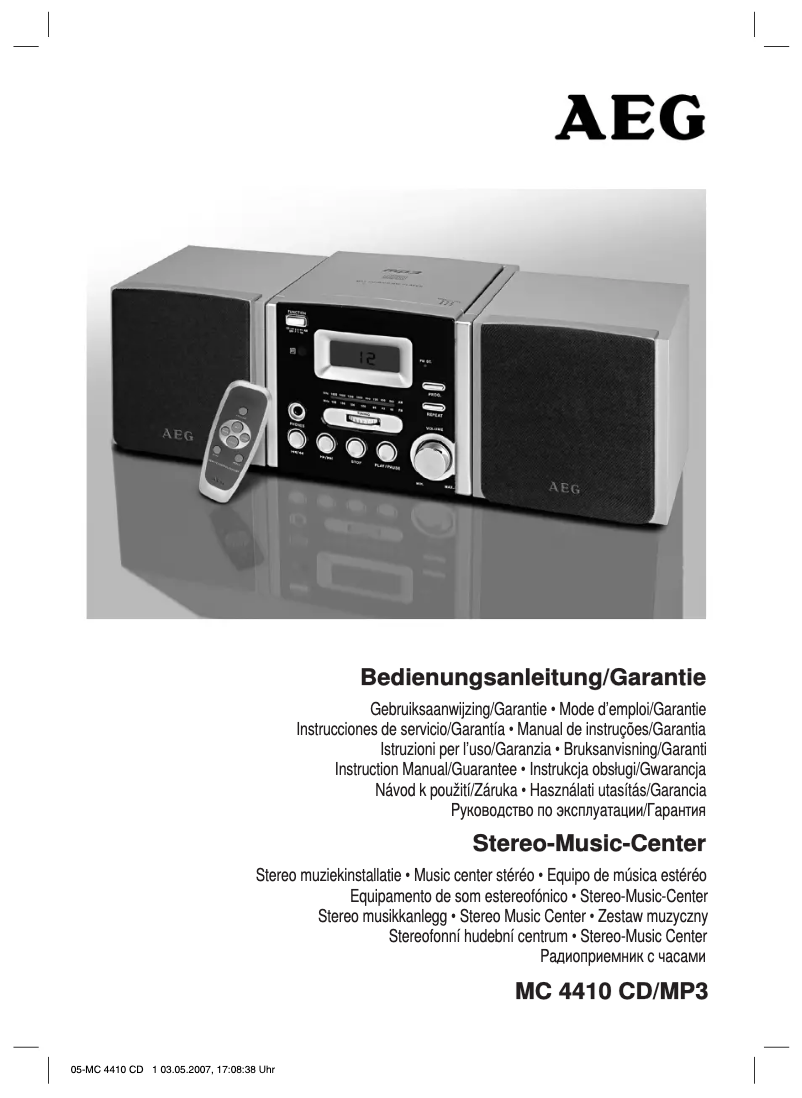 Page n°1 - Manuel utilisateur AEG MC 4410
