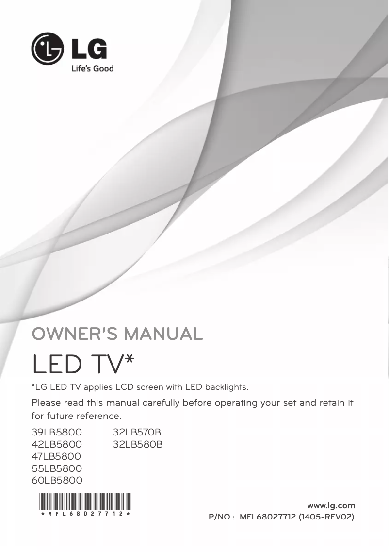 Page n°1 - Manuel utilisateur LG 60LB5800