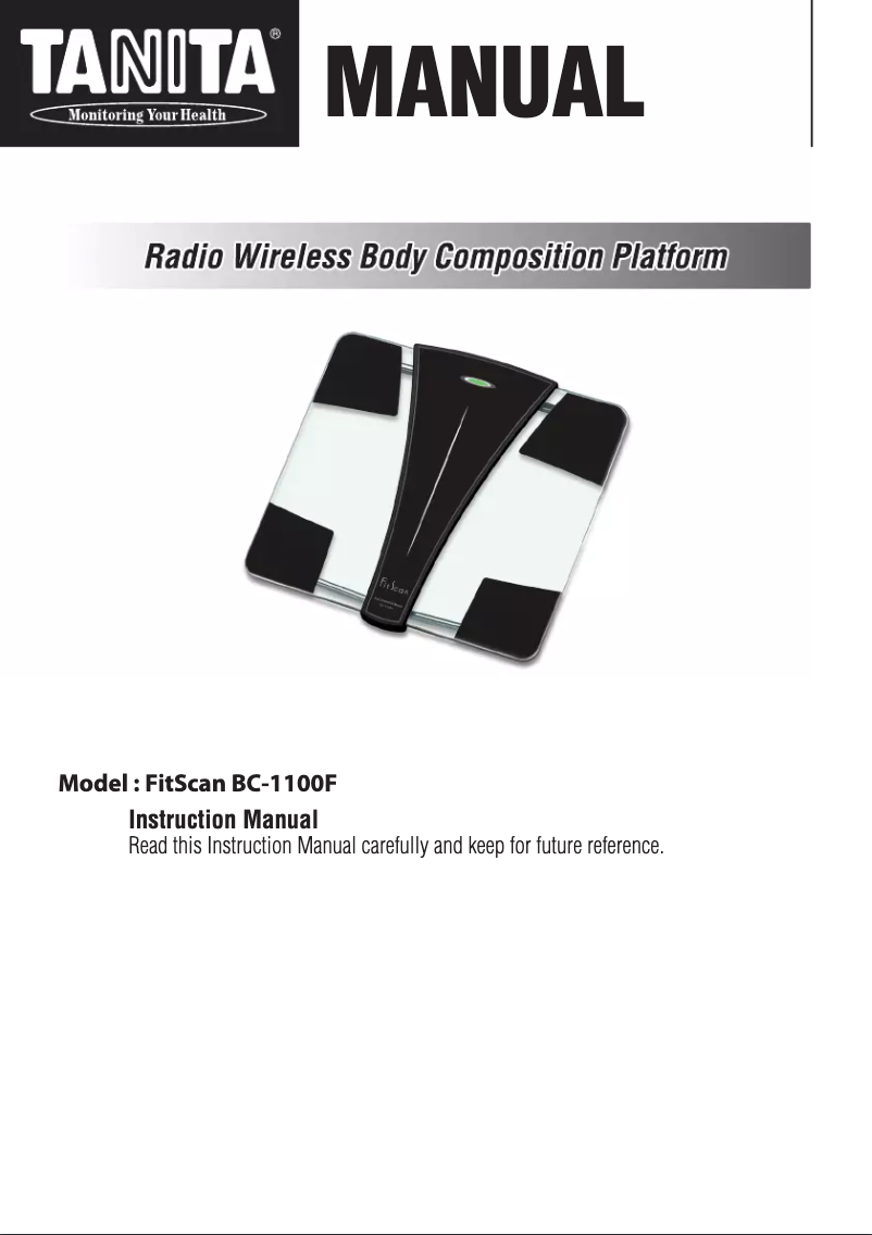 First page image of the manual for FitScan BC-1100F