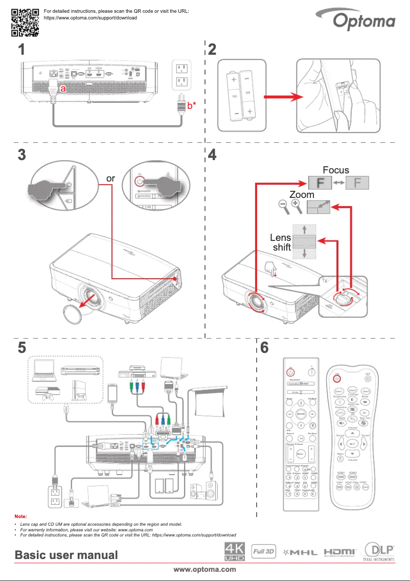 Page n°1 - Guide de démarrage rapide Optoma ZK507-W
