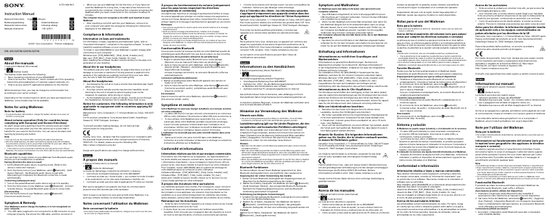 Page 1 de la notice Manuel utilisateur Sony NW-A25HN