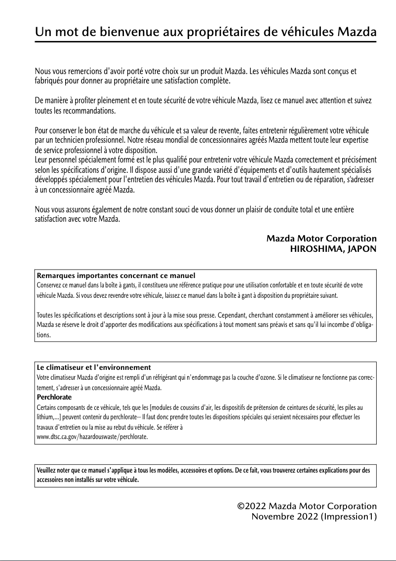 Image de la première page du manuel de l'appareil CX-90 (2024)