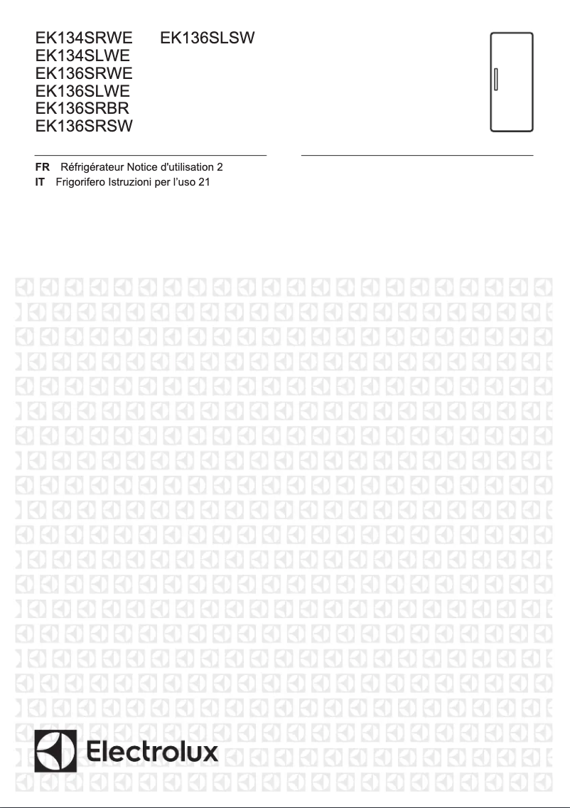 Page 1 de la notice Manuel utilisateur Electrolux EK134SLWE