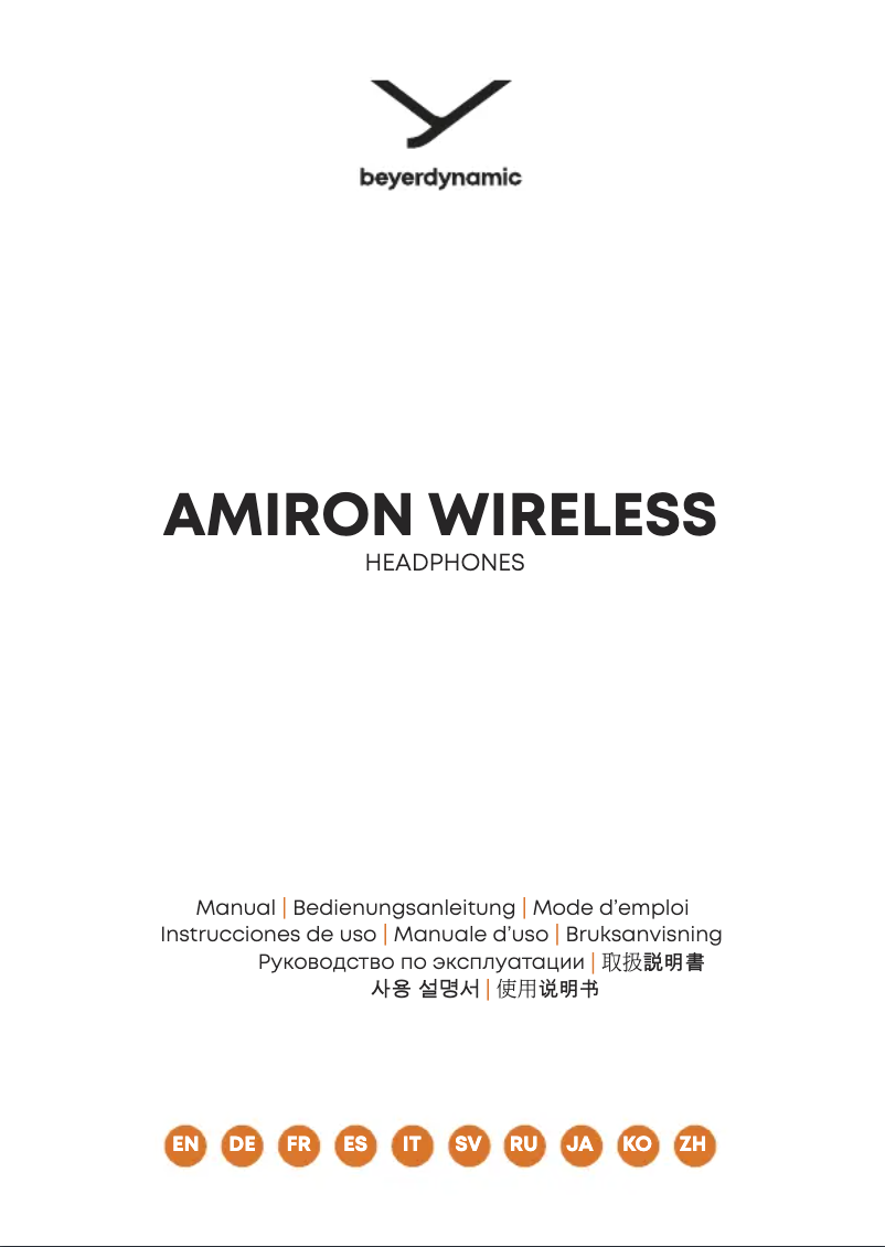 Page n°1 - Manuel utilisateur Beyerdynamic Amiron Wireless