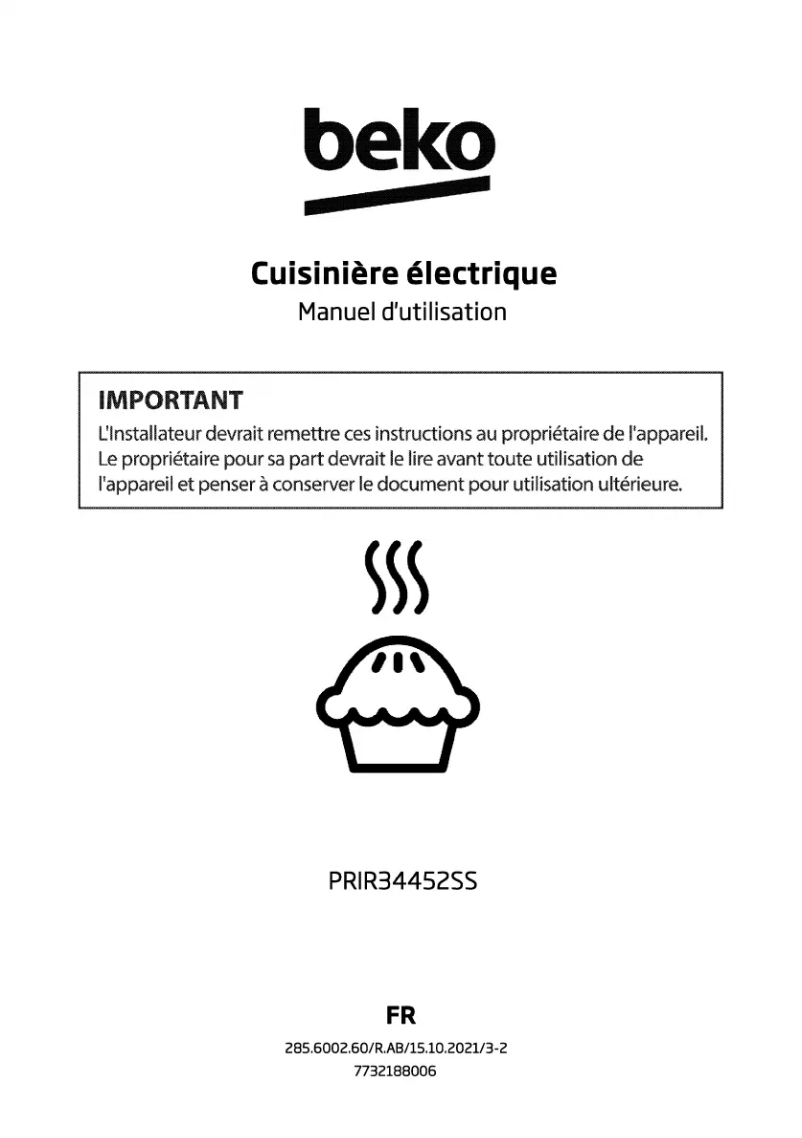 Page n°1 - Manuel utilisateur Beko PRIR34452SS