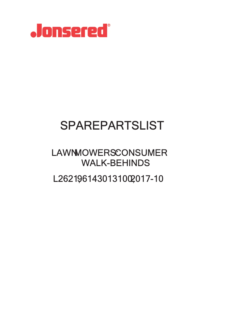 Page 1 de la notice Manuel utilisateur Jonsered L2621