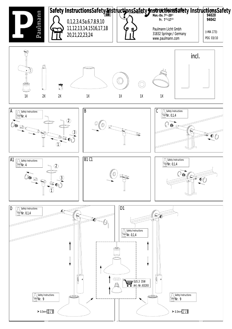 Page 1 de la notice Manuel utilisateur Paulmann Pepper 940.20