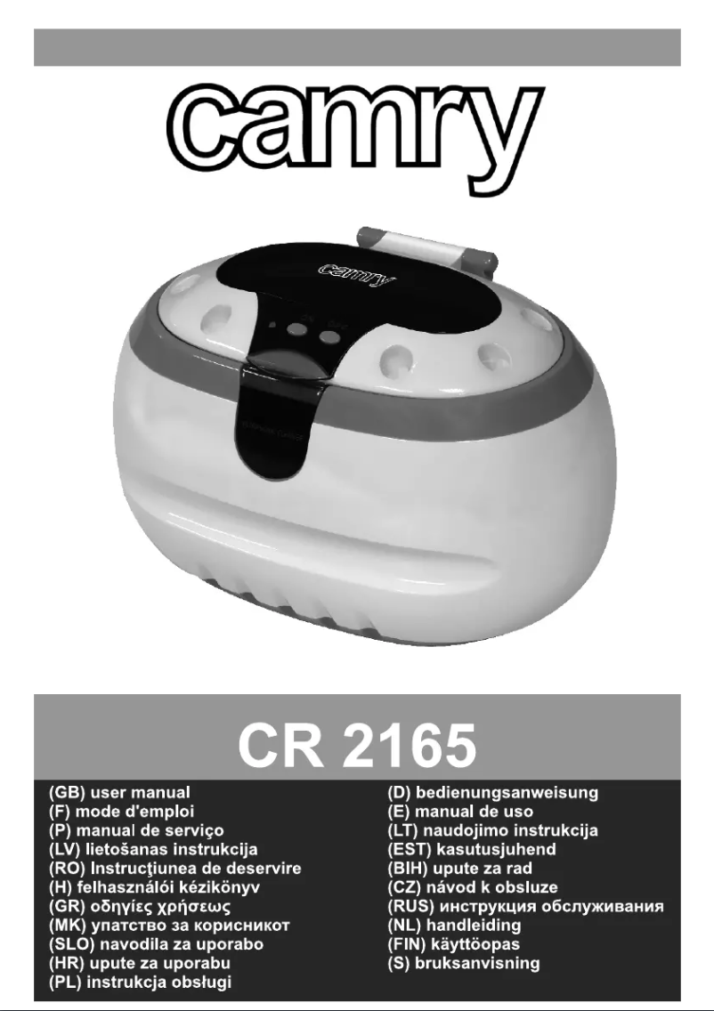 Image de la première page du manuel de l'appareil CR 2165