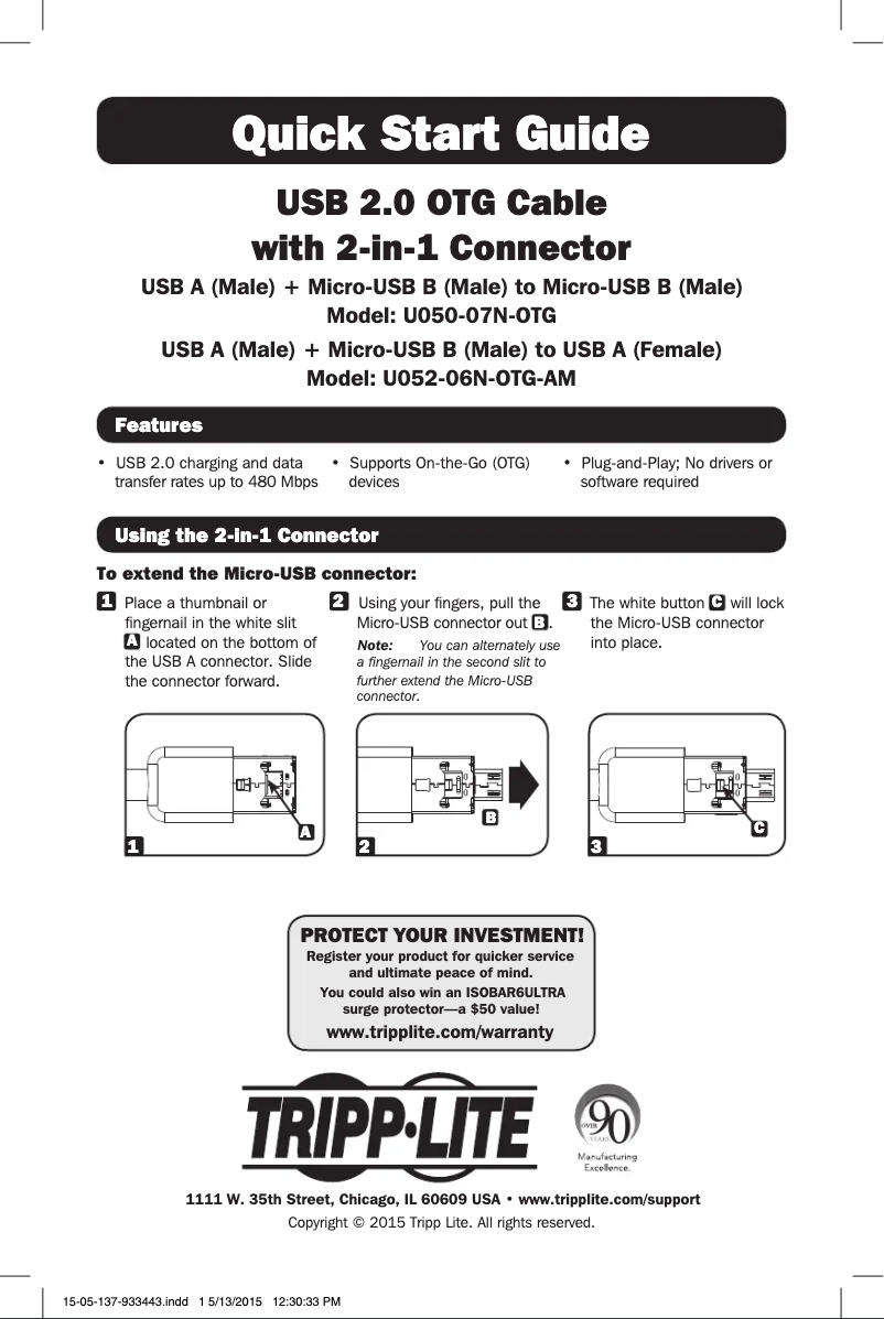 Image de la première page du manuel de l'appareil U052-06N-OTG-AM