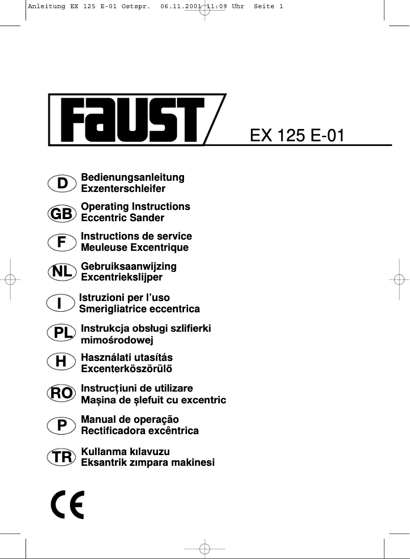 Page n°1 - Manuel utilisateur Faust EX 125 E-01