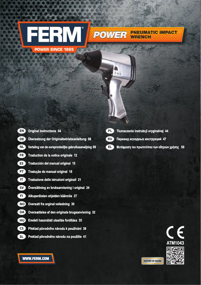 Page 1 de la notice Manuel utilisateur Ferm ATM1043