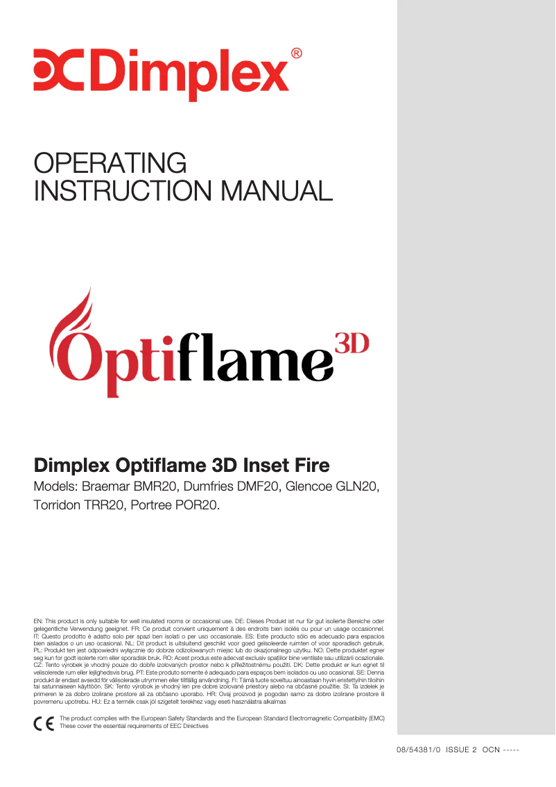 Page 1 de la notice Manuel utilisateur Dimplex GLN20BR