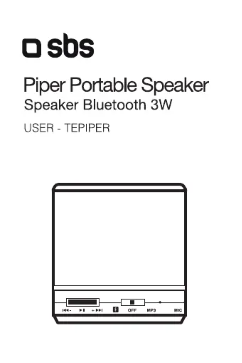 Page 1 of the manual User Manual SBS TEPIPERB