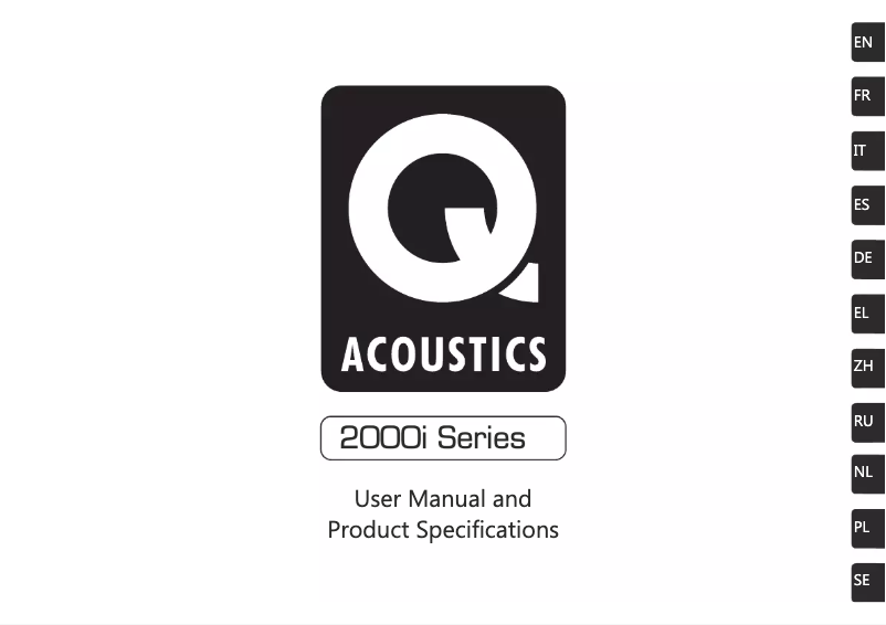 Page 1 of the manual User Manual Q Acoustics 2000Ci