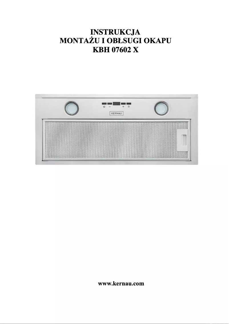 Page n°1 - Manuel utilisateur Kernau KBH 07602 X