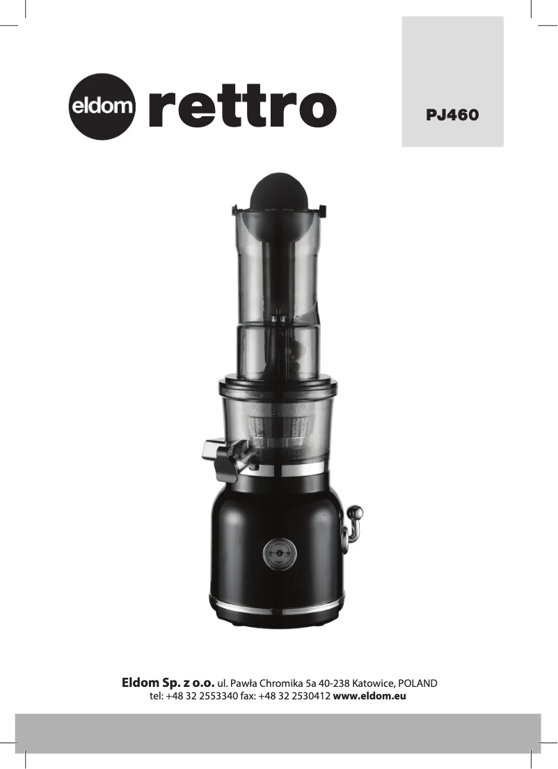 Page 1 de la notice Manuel utilisateur Eldom Rettro PJ460