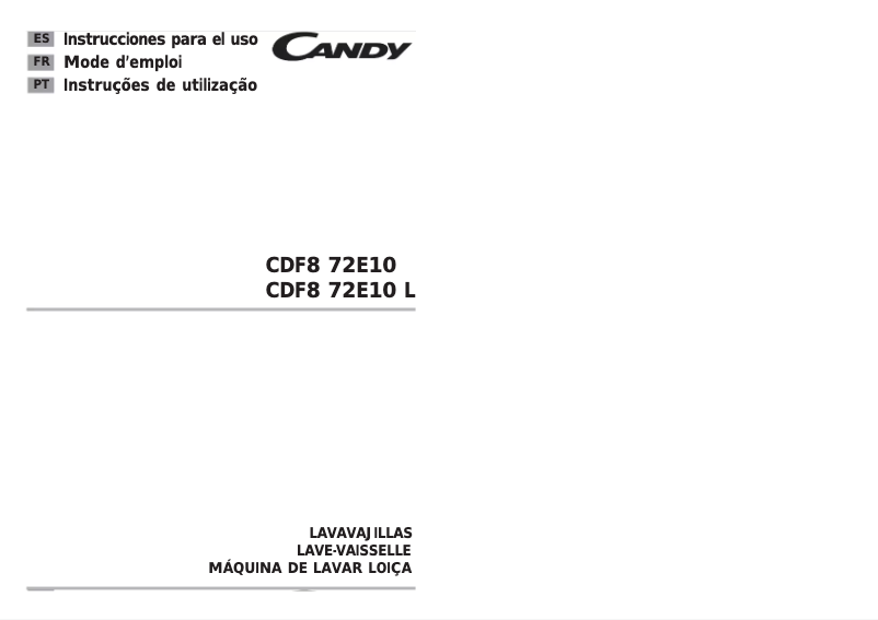 Page 1 de la notice Manuel utilisateur Candy CDF8 72E10-S