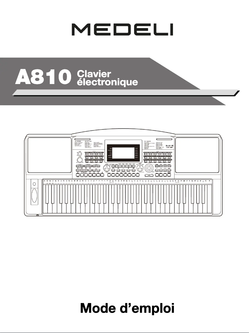 Page 1 de la notice Manuel utilisateur Medeli A810