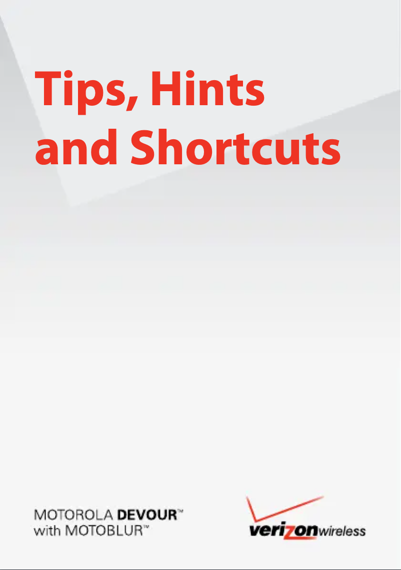 Page 1 de la notice Manuel utilisateur Motorola DEVOUR