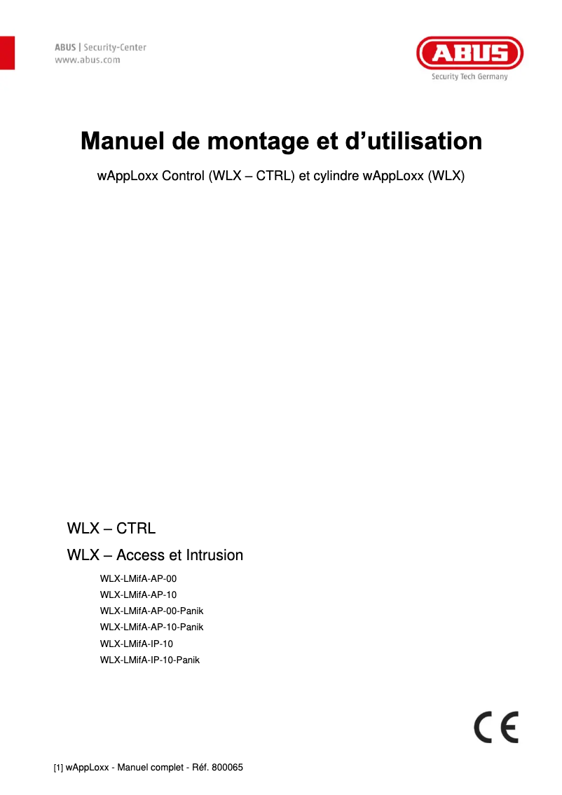 Page n°1 - Manuel utilisateur Abus WAppLoxx Control