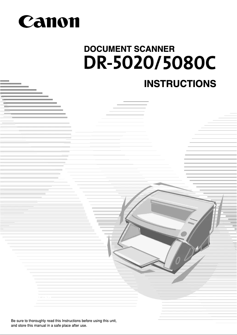 Page 1 de la notice Manuel utilisateur Canon imageFORMULA DR-5080C